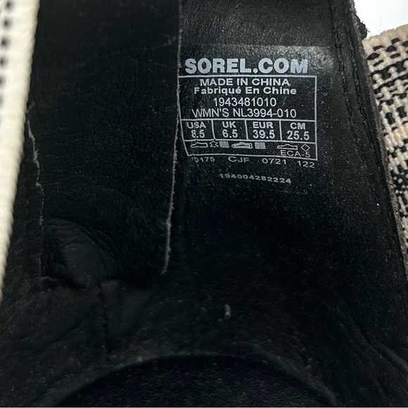 NEW Sorel Cameron Flatform Ankle Strap Platform Wedge Sandals Leather Black 8.5 - Picture 10 of 12